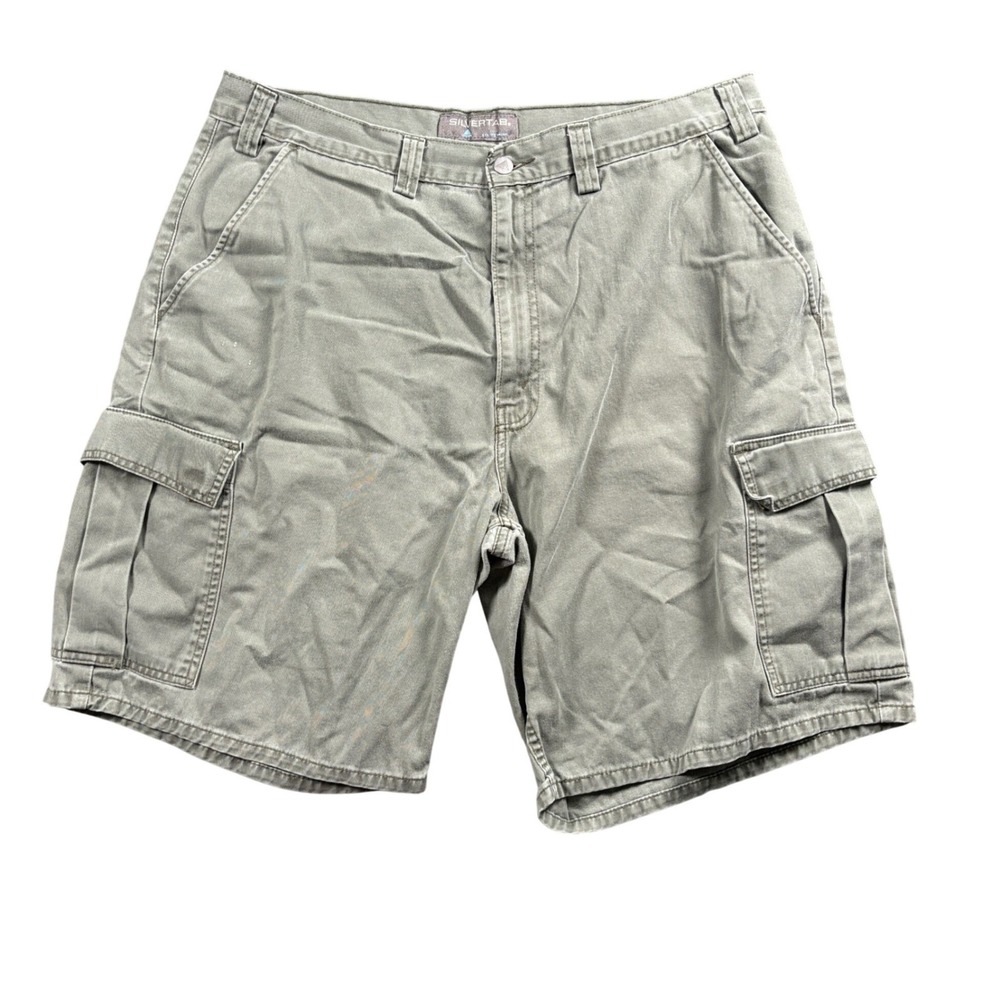 Levi's SilverTab Cargo Shorts Mens 38 Green Relaxed Utility Y2K Gorpcore Skater